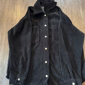 Forever21 Black Corduroy Button-Up Jacket